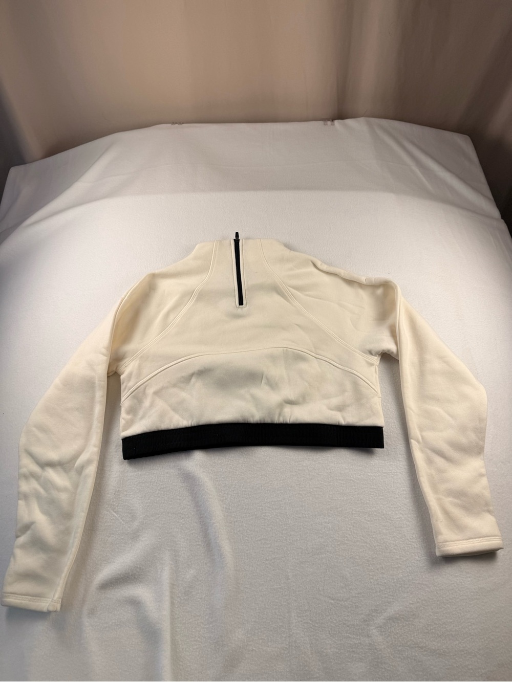 MTA Sport Cream Cropped Pullover with Black Trim 359